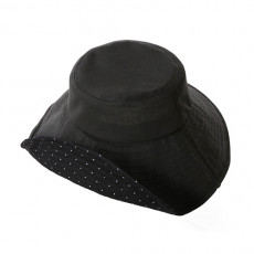 日本UV Cut Hat Cool Feeling 可折疊抗UV防曬帽 黑色波點
